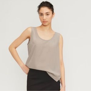Everlane Clean Silk Scoop-Neck Tank in Burnt Sugar (size 6)